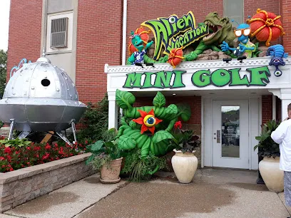 Alien Vacation Mini Golf Attraction at Castle Noel mini golf course in Medina, Ohio