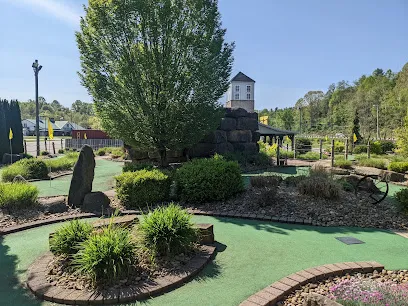 The Oasis Coffee Shop & More mini golf course in Rockbridge, Ohio